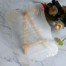 Acrylic Invitation With Envelope Single Side Foiling Printing 